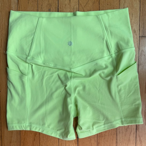 Vibrant Green Athleta 5" Salutation Stash Shorts (Size M) – Washed, Never Worn - Picture 3 of 6